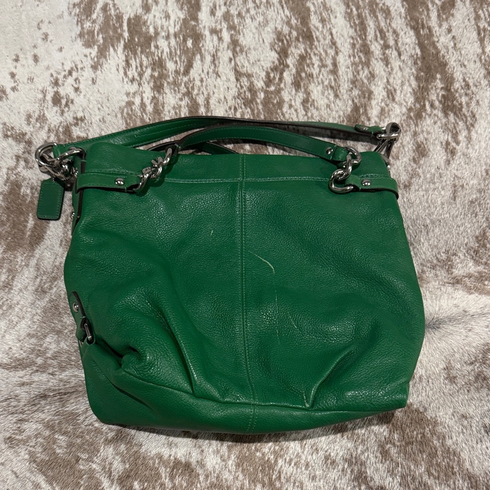 Coach Green Leather Shoulder Bag - Picture 2 of 5